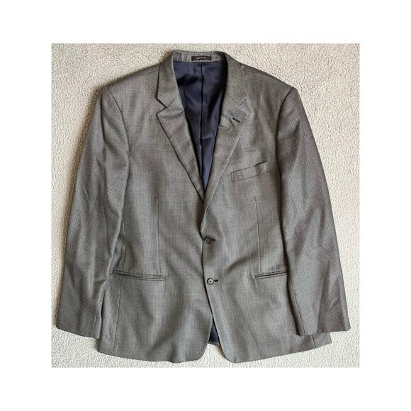 Loro Piana Super 120s Blazer 46L Wool Silk 2 Button Gray Italian Luxury Jacket